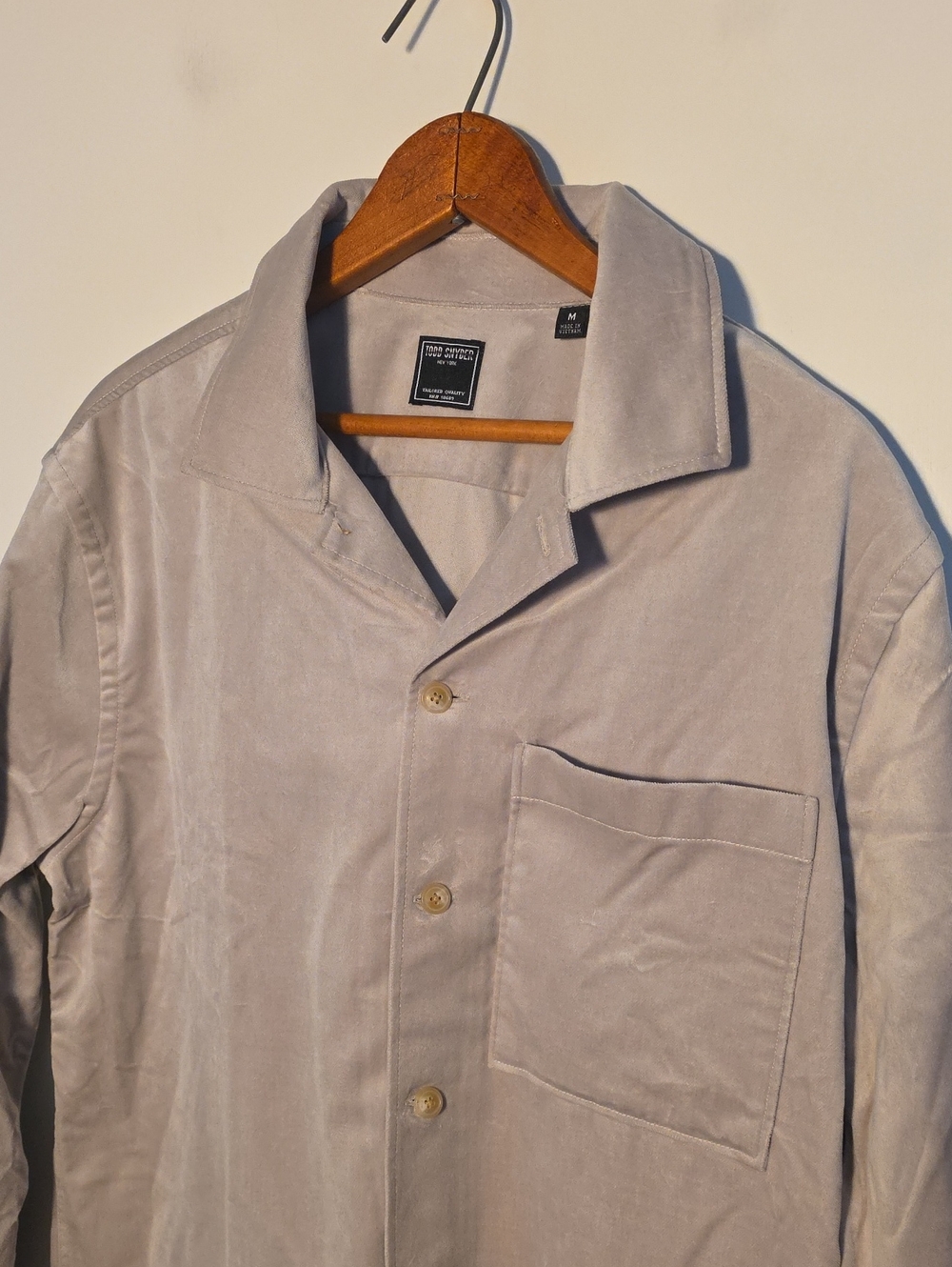 NWT Todd Snyder Medium Dove Gray Button-Front Shirt Jacket 100% Cotton